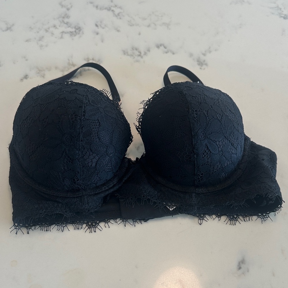 Aerie Black Lace Push-Up Bra